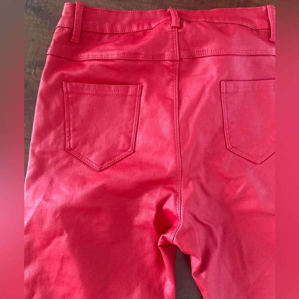 - Red faux leather pants size small - Picture 3 of 5